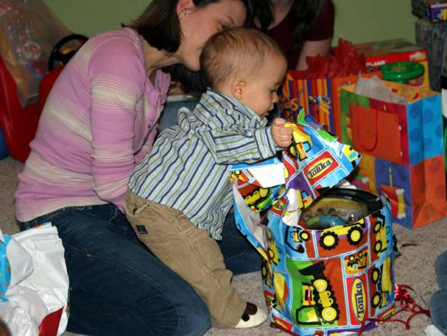 Opening presents is fun!