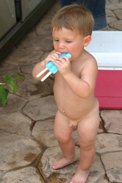 Naked popsicle eating!