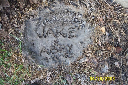 The "Jake & Abby" corner stone