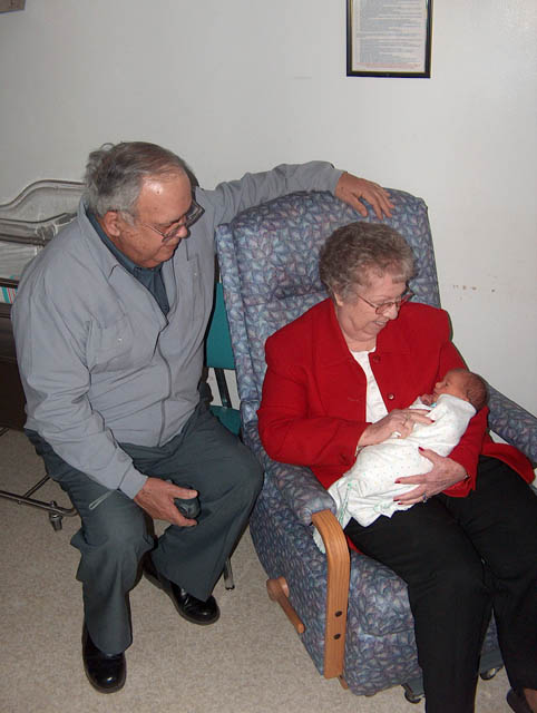 Mamaw and Papaw with their new great grandson