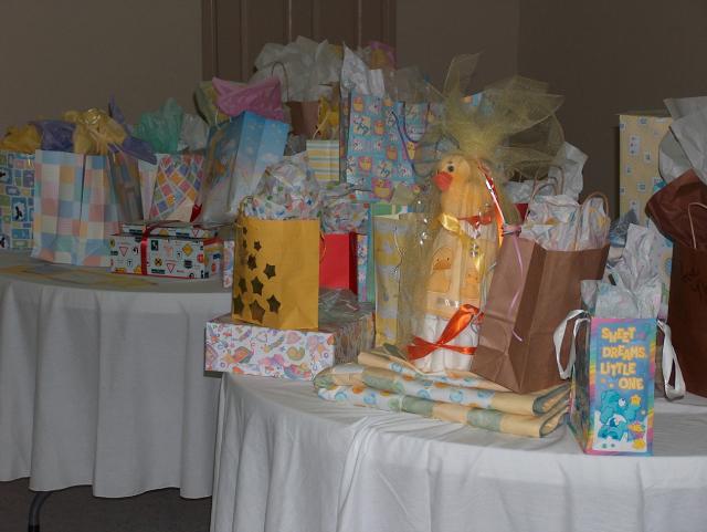 The tables overflowing with gifts