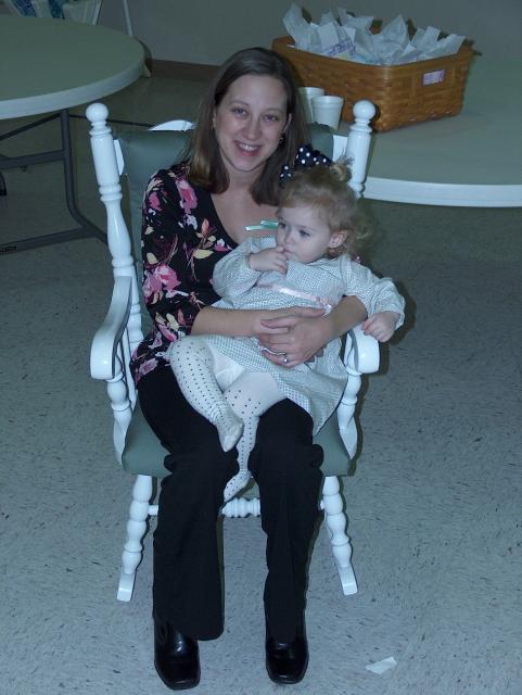 Abby & Miss Emmy testing out the new rocker