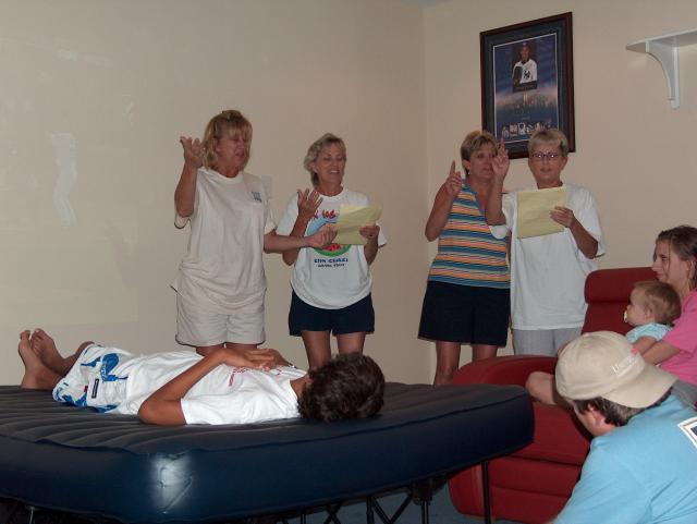 Singing the "Hotel Ya-Ya" song and laying down the rules...