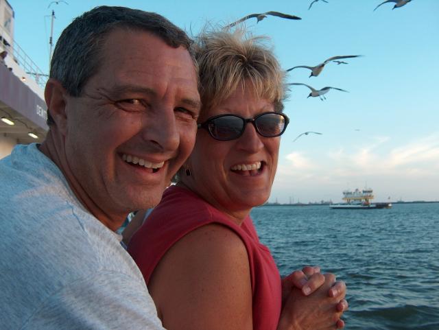 Joe & Candy having fun on the ferry!