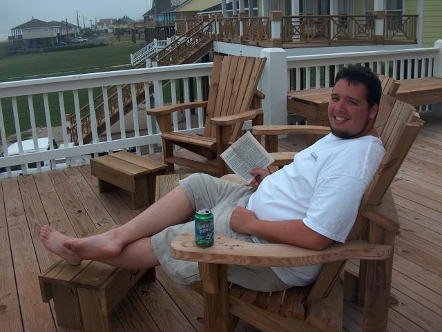He reads and drinks Hawaiian Punch, too...