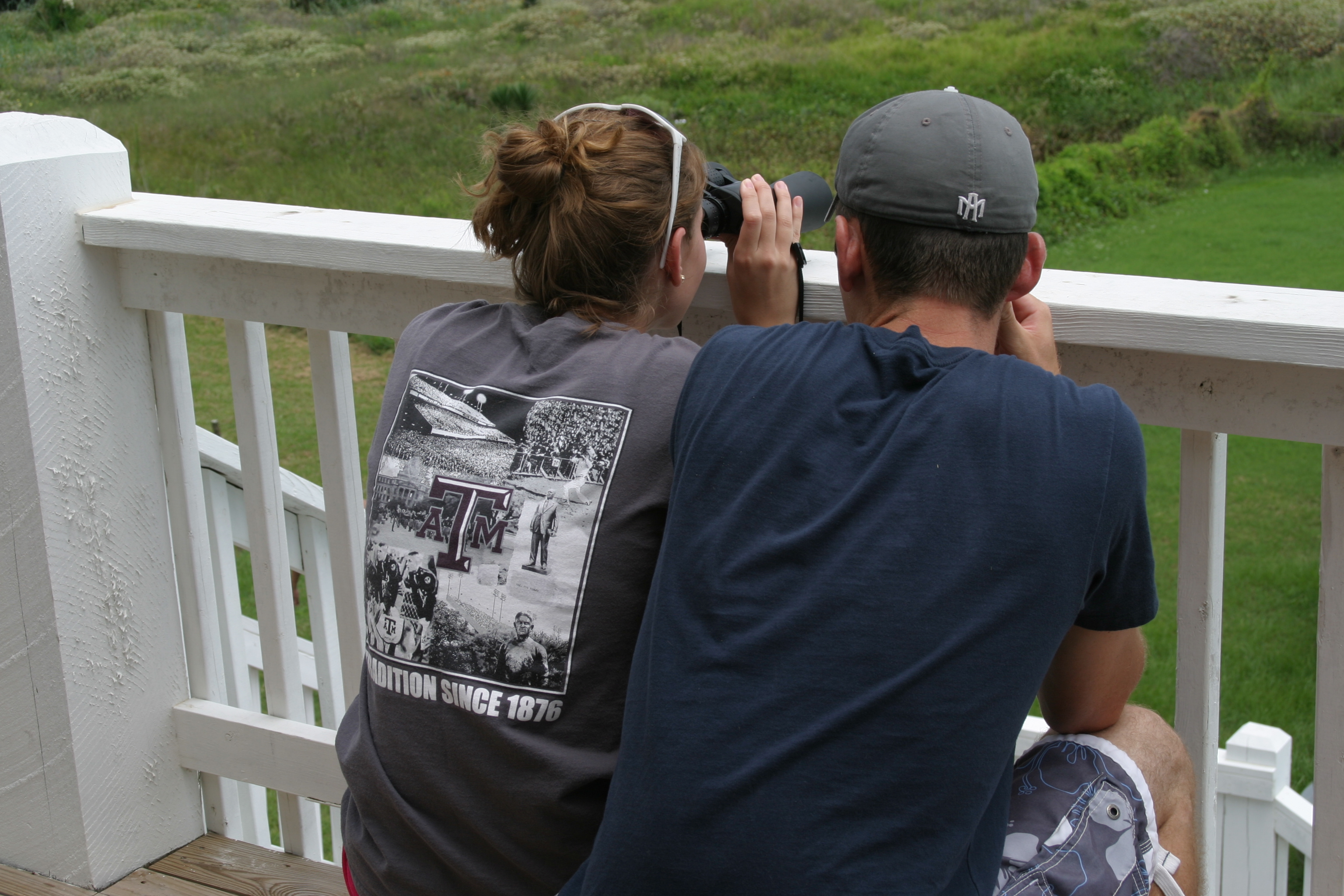 Amber & Justin, checking out people on the beach