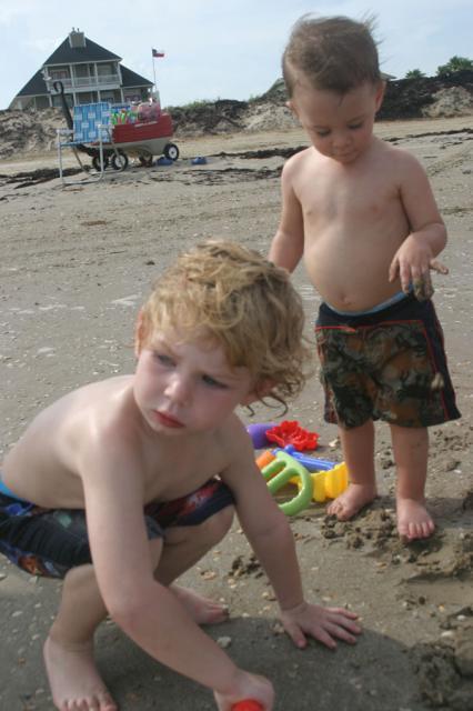 Scoping out a good sandcastle spot