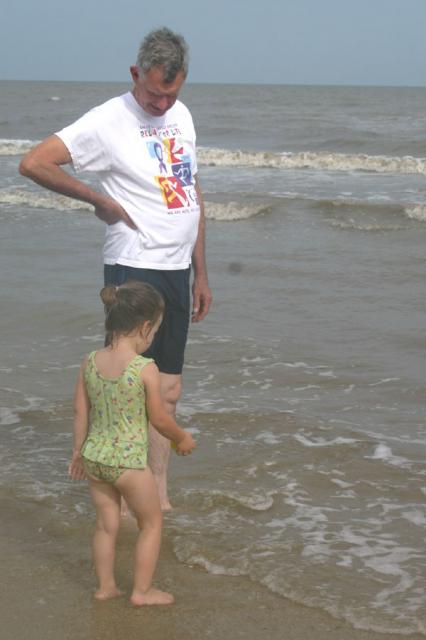 Charli and Pop at the beach