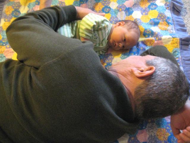 Winning a staring contest with Papa ~ April 12, 2009