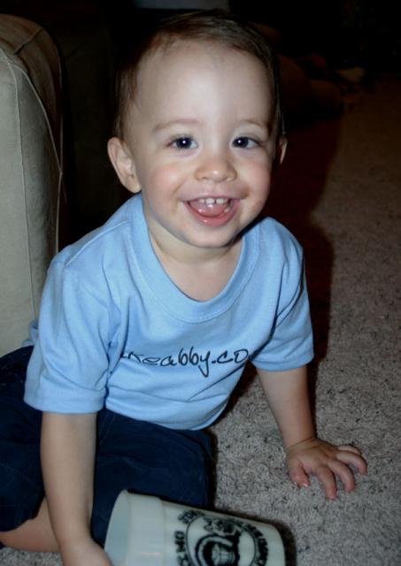 Loving his jakeabby.com shirt ~ May 7, 2007
