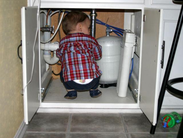 Favorite hiding spot (he discovered it and got in all by himself) ~ May 24, 2007