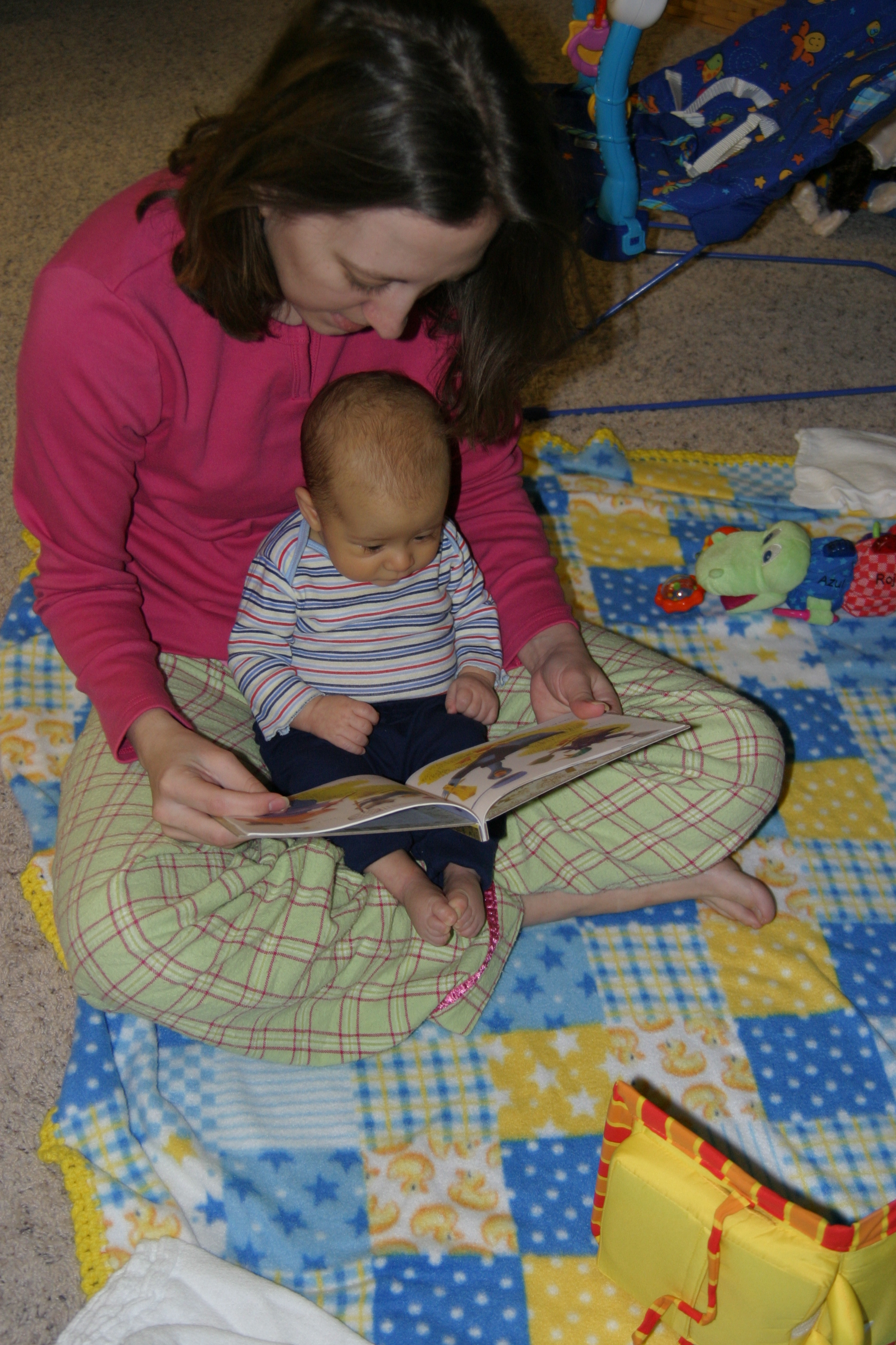 Reading a book with Mama ~ February 26, 2006