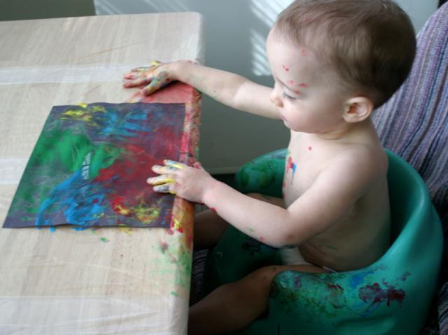 Painting a picture for Daddy's birthday ~ February 23, 2007