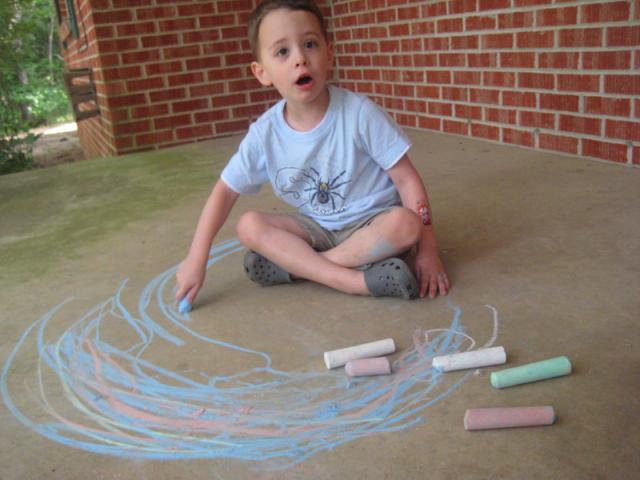 Coloring on the front porch ~ June 9, 2009