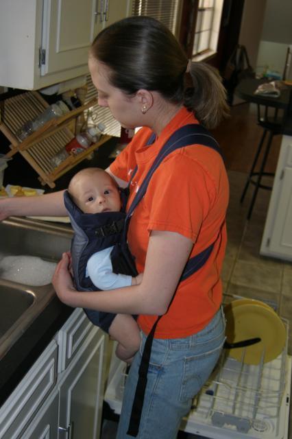Helping Mommy clean the kitchen ~ March 7, 2006