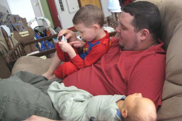 Super Tyler, Super Dad & Super Baby ~ March 29, 2009