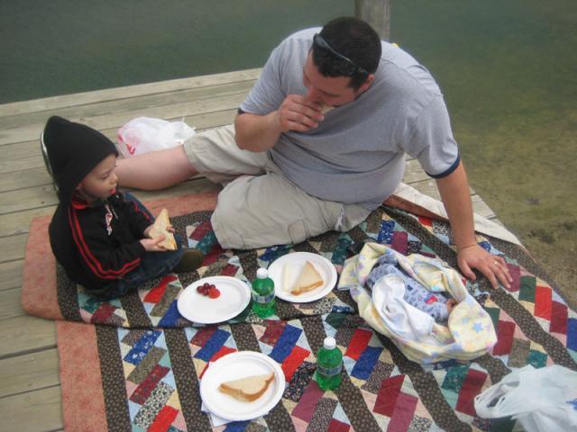 Picnic on the dock ~ March 7, 2009