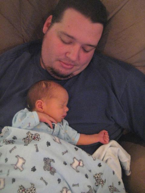 Napping on Daddy ~ March 7, 2009