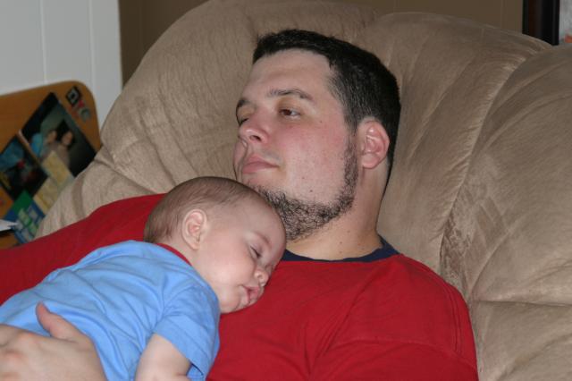 Napping on Daddy ~ May 18, 2006
