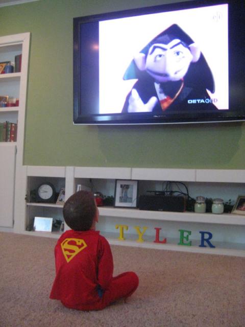 Superman watches Sesame Street ~ May 29, 2009