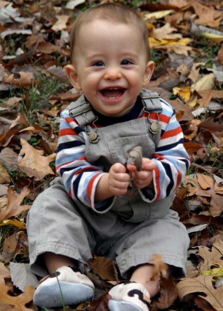 Posing in the leaves ~ November 10, 2006