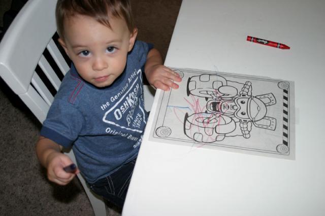 Want to color with me, Mom? ~ July 5, 2007