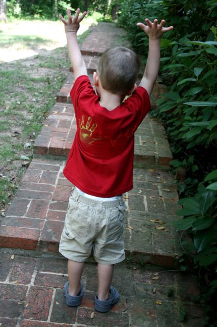 Handprints on the back! ~ August 28, 2008