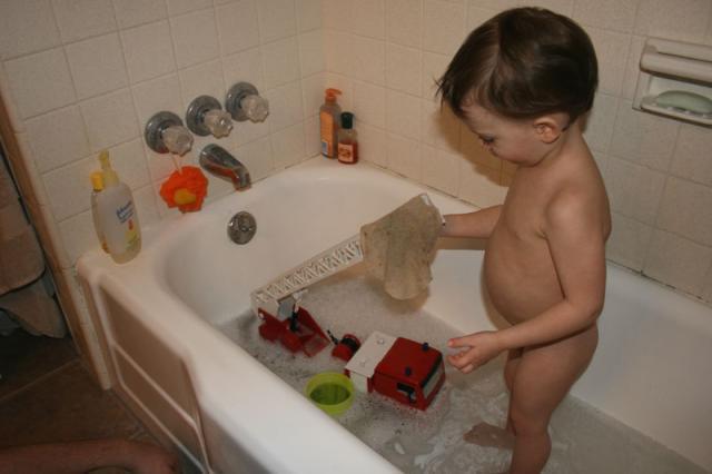 Firetruck in the bathtub! ~ February 26, 2008