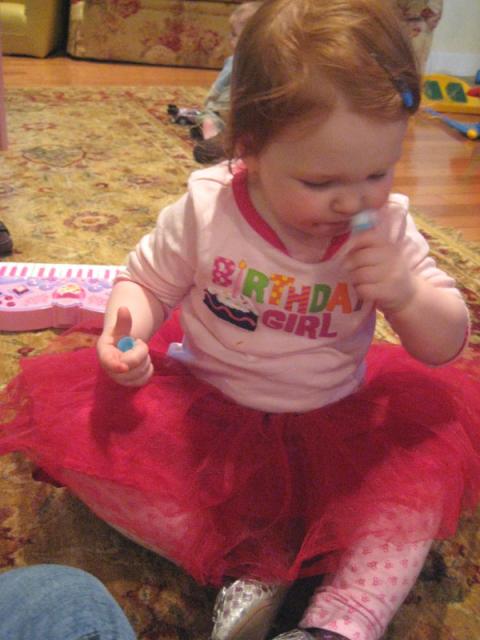The birthday girl and her birthday chapstick