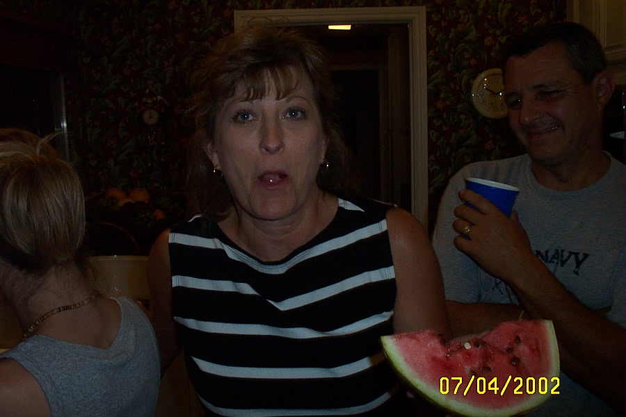Candy stealing the watermelon rinds