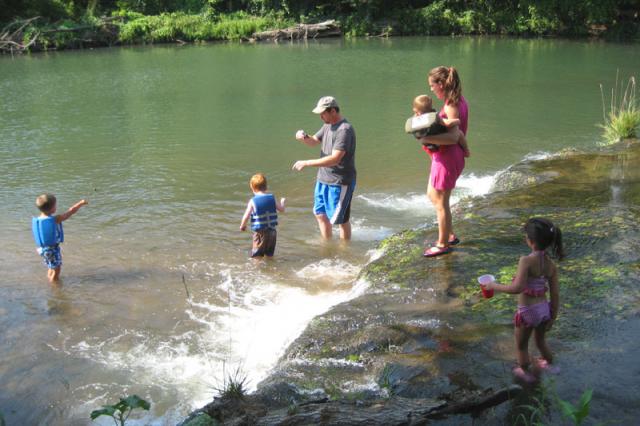 Playing in the river