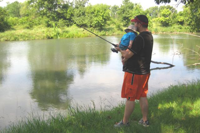 More father son fishing