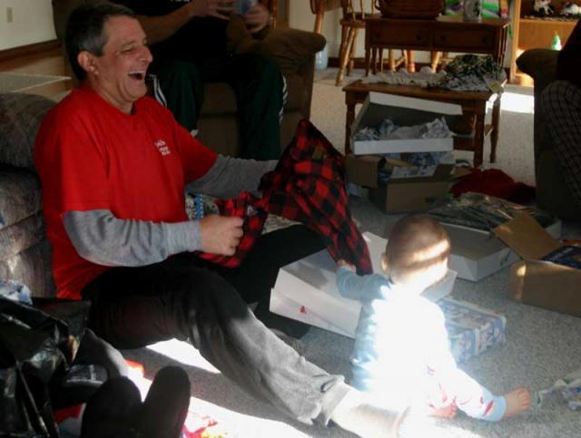 Ha ha, matching flannel shirts!