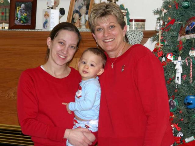Hey, you guys are wearing matching pajamas!