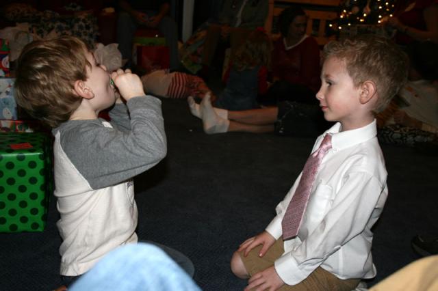 Logan appreciating Jonathan's music