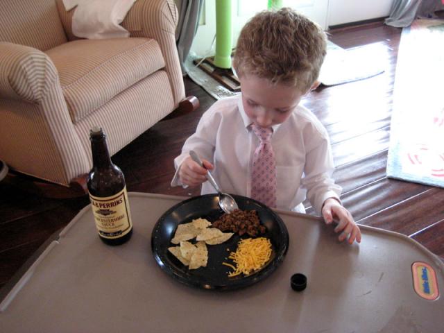 Logan and his Worcestershire sauce