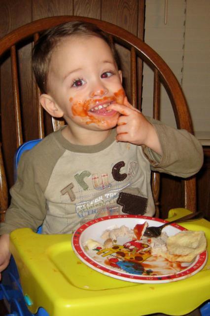 He enjoyed his dinner thoroughly