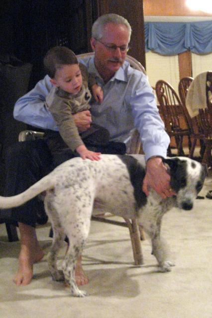 Petting the puppy