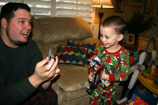 Daddy and Tyler are both pretty excited about the Audi matchbox car
