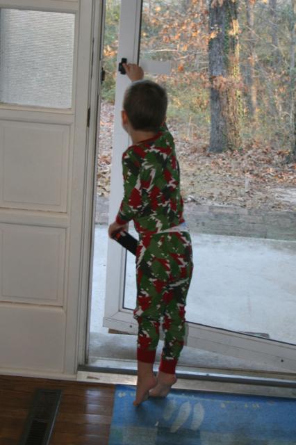 Yelling "THANK YOU!" to Santa Claus