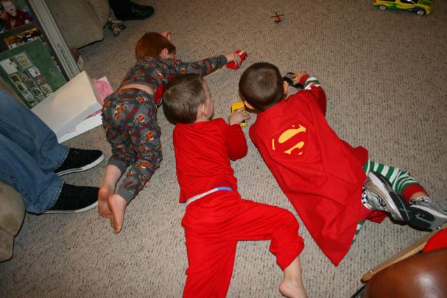 Boys playing cars