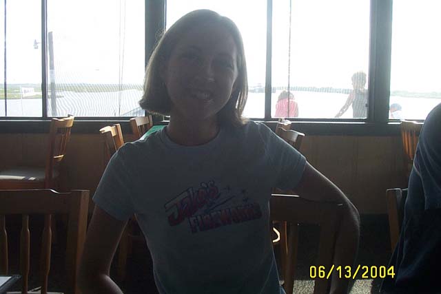 Abby & her "Jake's Fireworks" shirt