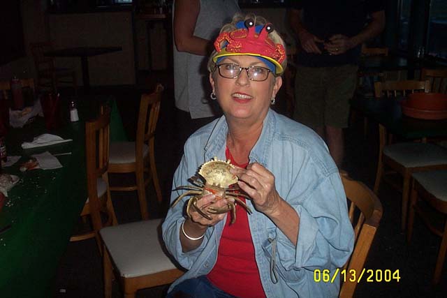 Bebe Showing Off her Crab Trophy