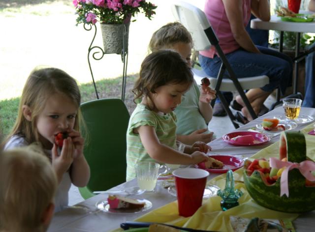 Digging into the cake