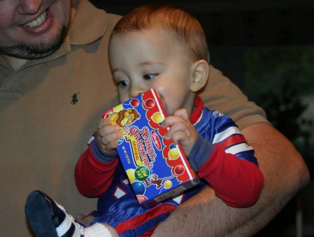 Yum, animal crackers! Thanks, Aunt Janet!