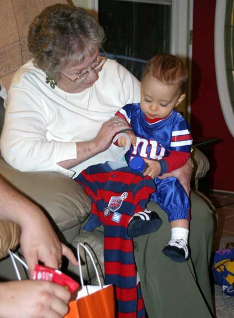 And warm pajamas and juice! Thanks, Mamaw & Papaw!
