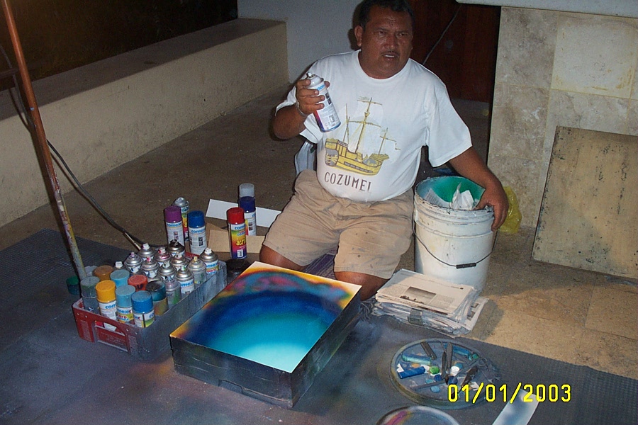 Mexican spray-painting artist...
