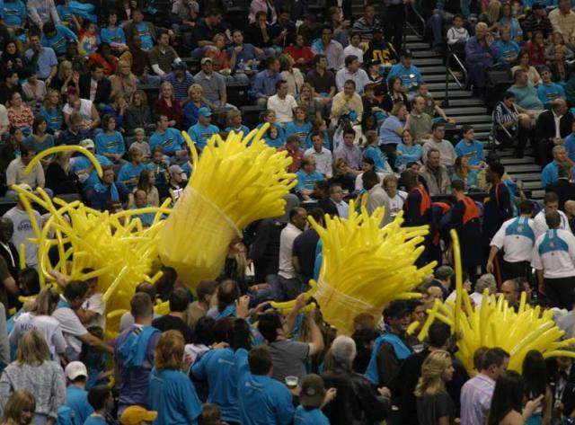Yellow balloons everywhere!
