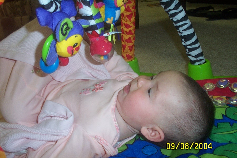 Talking to her Toys