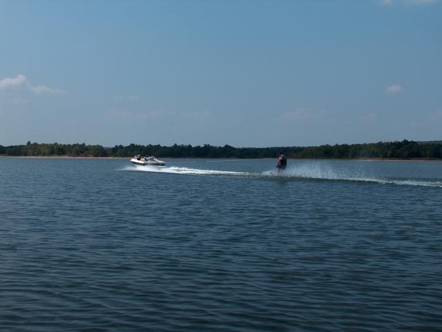 Kyle skiing